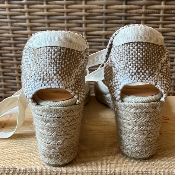 Castaner Carina Wedges - Ivory Canvas - Picture 4 of 7